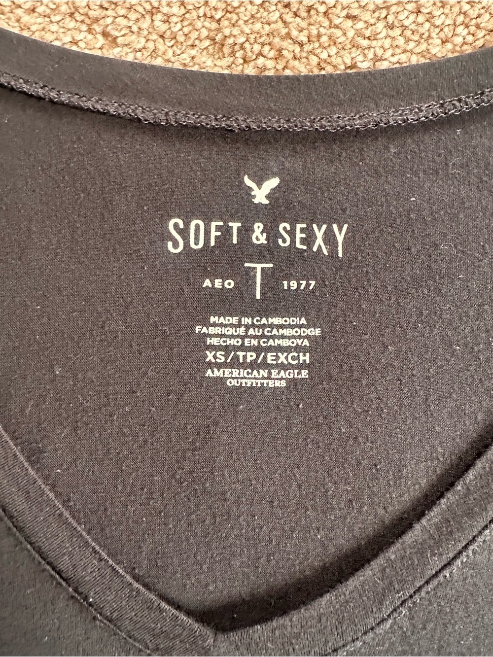 American Eagle Outfitters Soft & Sexy V-Neck Tee Duo - Black & Gray - Picture 3 of 5